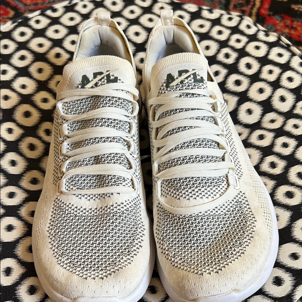 APL Techloom Breeze Cream and Green Knit Sneakers - 11.5 Mens